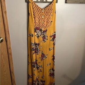 Angie Floral Yellow Maxi Dress